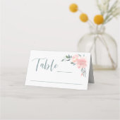 Roze Waterverf Floral Corner Bruiloft en Banket Plaatskaartje (Voorkant)
