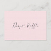 Roze Waterverf Floral Diaper Raffle Ticket, groot Informatiekaartje (Achterkant)