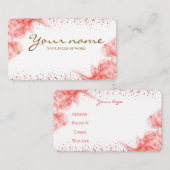 Roze Waterverf Floral Elegant Visitekaartje (Voorkant / Achterkant)