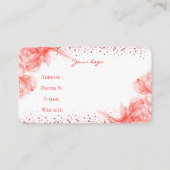 Roze Waterverf Floral Elegant Visitekaartje (Achterkant)
