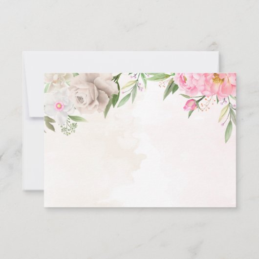 Roze Waterverf Floral Elegant Wedding Bedankkaart (Achterkant)