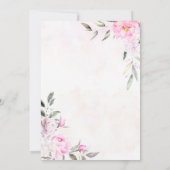 Roze Waterverf Floral Elegant Wedding Kaart (Achterkant)