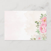 Roze Waterverf Floral Elegant Wedding RSVP Kaartje (Achterkant)