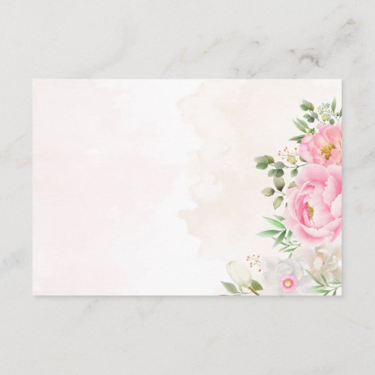 Roze Waterverf Floral Elegant Wedding RSVP Kaartje (Achterkant)