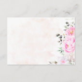 Roze Waterverf Floral Elegant Wedding RSVP Kaartje (Achterkant)