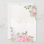 Roze Waterverf Floral Elegant Wedding Save The Date (Achterkant)