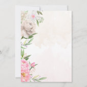 Roze Waterverf Floral Elegant Wedding Save The Date (Achterkant)
