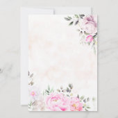 Roze Waterverf Floral Elegant Wedding Save The Date (Achterkant)