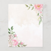 Roze Waterverf Floral Elegant Wedding Uitnodiging (Achterkant)