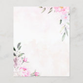 Roze Waterverf Floral Elegant Wedding Uitnodiging (Achterkant)