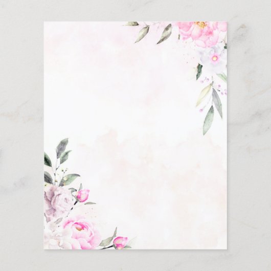 Roze Waterverf Floral Elegant Wedding Uitnodiging (Achterkant)