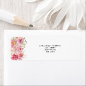 Roze Waterverf Floral Etiket (Insitu)