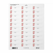 Roze Waterverf Floral Etiket (Full Sheet)