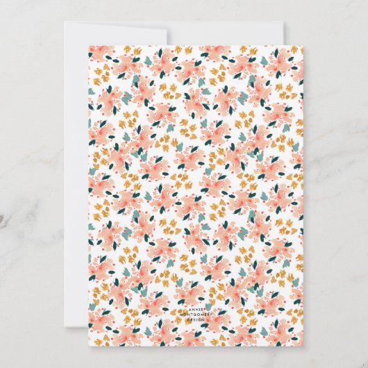 Roze Waterverf Floral Garden Baby shower Kaart (Achterkant)