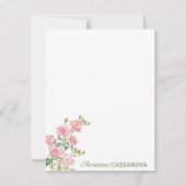  roze Waterverf Floral Garden Notitiekaartje (Voorkant)