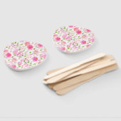Roze Waterverf Floral Garden Pattern Handwaaier (Niet-gemonteerd)