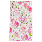 Roze Waterverf Floral Garden Pattern Klein Cadeauzakje (Voorkant)