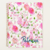 Roze Waterverf Floral Garden Pattern Planner (Voorkant)
