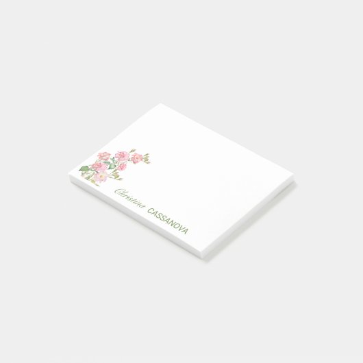 roze Waterverf Floral Garden Post-it® Notes (Schuin)