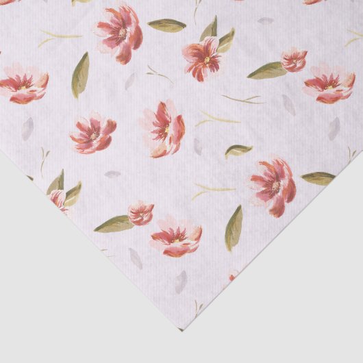 Roze Waterverf Floral Garden Tissuepapier (Detail)