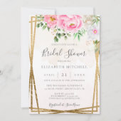 Roze Waterverf Floral Geometric Vrijgezellenfeest Kaart (Voorkant)