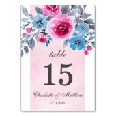 Roze Waterverf Floral gepersonaliseerde bruiloft Kaart (Achterkant)