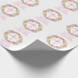 Roze Waterverf Floral Girl Eerste Heilige Communie Cadeaupapier<br><div class="desc">Een lieflijk gepersonaliseerde cadeautas van de Eerste Heilige Communie voor meisje. Licht pastel lavender roze kruis met faux diamant in midden en waterverf floral wreath .Modern script letters. Gemakkelijk om de naam van het meisje uit te geven en toe te voegen. Ideaal voor geschenken,  tabelrunner of andere.</div>
