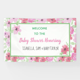Roze Waterverf Floral Girl's Baby shower Spandoek