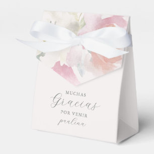 roze Waterverf Floral Gracias Dank u Bedankdoosjes