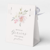  roze Waterverf Floral Gracias Dank u Bedankdoosjes (Achterkant)