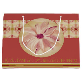 Roze Waterverf Floral Groot Cadeauzakje