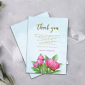 Roze Waterverf Floral Hartelijk dank Bedankkaart