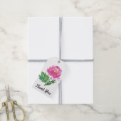 Roze Waterverf Floral Hartelijk dank Cadeaulabel (Met Touw)
