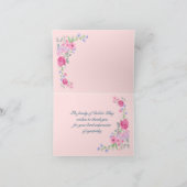 Roze Waterverf Floral ingevuld Hartelijk dank Bedankkaart (Binnen)