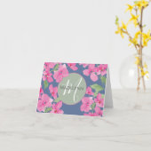 Roze Waterverf Floral Kaart (Gele Bloem)