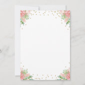 Roze Waterverf Floral Little Deer First Birthday Kaart (Achterkant)