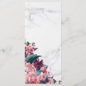 Roze Waterverf Floral Marble Moederdag Menu (Achterkant)