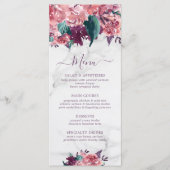 Roze Waterverf Floral Marble Moederdag Menu (Voorkant)