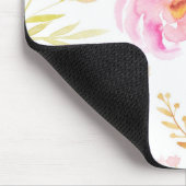 Roze Waterverf Floral Muismat (Hoek)