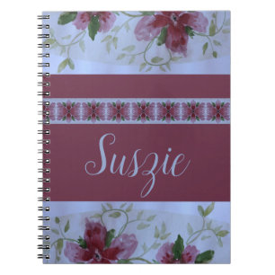Roze Waterverf Floral Notitieboek