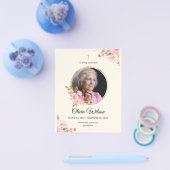 Roze Waterverf Floral Obituary Memorial Service Flyer (Enkel)