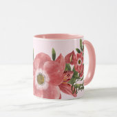 Roze Waterverf Floral Oma Mok (Voorkant rechts)