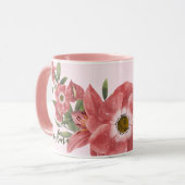 Roze Waterverf Floral Oma Mok (Voorkant links)