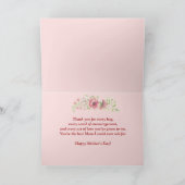 Roze Waterverf Floral op de Moederdag van Cranberr Kaart (Binnen)