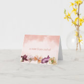 Roze Waterverf Floral op maat Kaart (Gele Bloem)