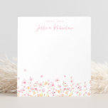 Roze Waterverf Floral op maat Notitieblok<br><div class="desc">Creëer uw eigen gepersonaliseerde roze waterverf florale blocnote met uw aangepaste naam.</div>