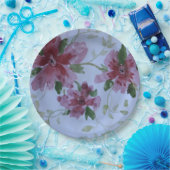 Roze Waterverf Floral Papieren Bordje (Feest)