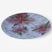 Roze Waterverf Floral Papieren Bordje (Gekanteld)