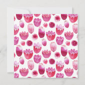 Roze Waterverf Floral Patroon sparen de Datum Kaart (Achterkant)