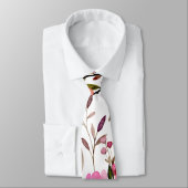Roze  Waterverf Floral Patroon Stropdas (Gebonden)